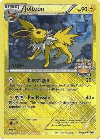 Jolteon (37/108) (Regional Championship 2013 Promo Staff) [Black & White: Dark Explorers] | Odin's Place