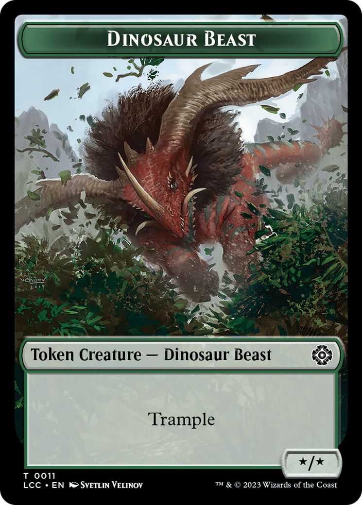 Dinosaur Beast // Dinosaur Double-Sided Token [The Lost Caverns of Ixalan Commander Tokens] | Odin's Place