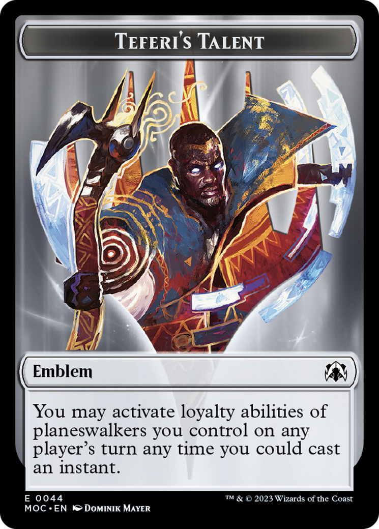 Phyrexian Myr // Teferi's Talent Emblem Double-Sided Token [March of the Machine Tokens] | Odin's Place