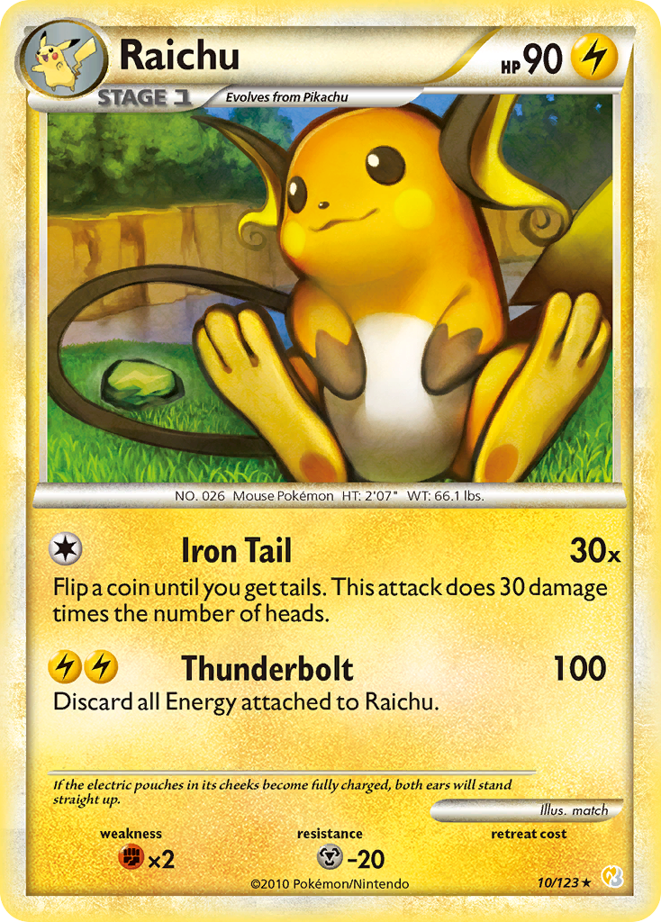 Raichu (10/123) [HeartGold & SoulSilver: Base Set] | Odin's Place