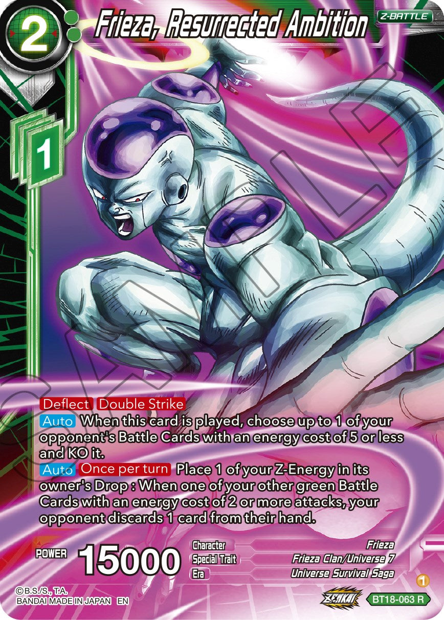 Frieza, Resurrected Ambition (BT18-063) [Dawn of the Z-Legends] | Odin's Place
