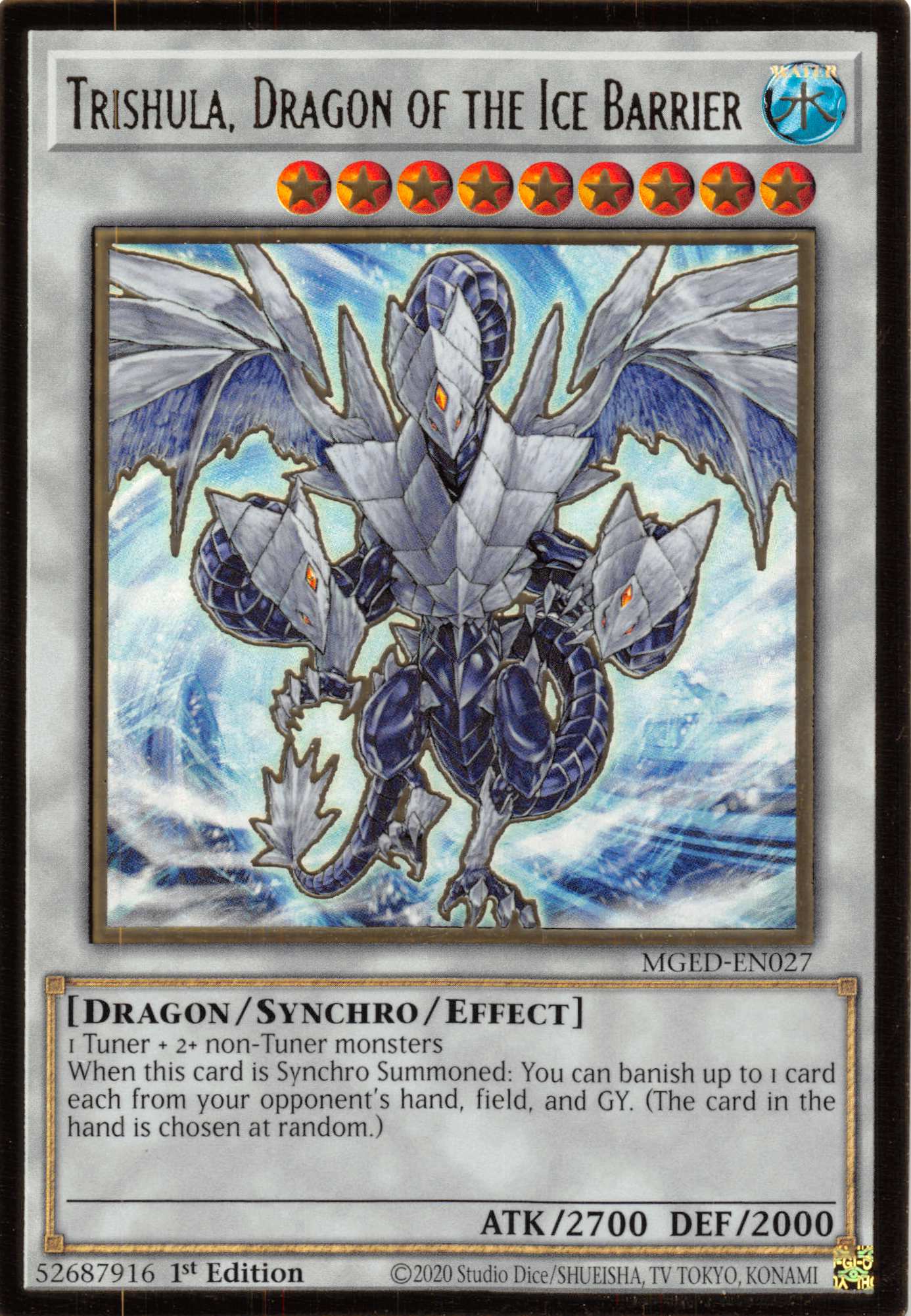 Trishula, Dragon of the Ice Barrier [MGED-EN027] Gold Rare | Odin's Place