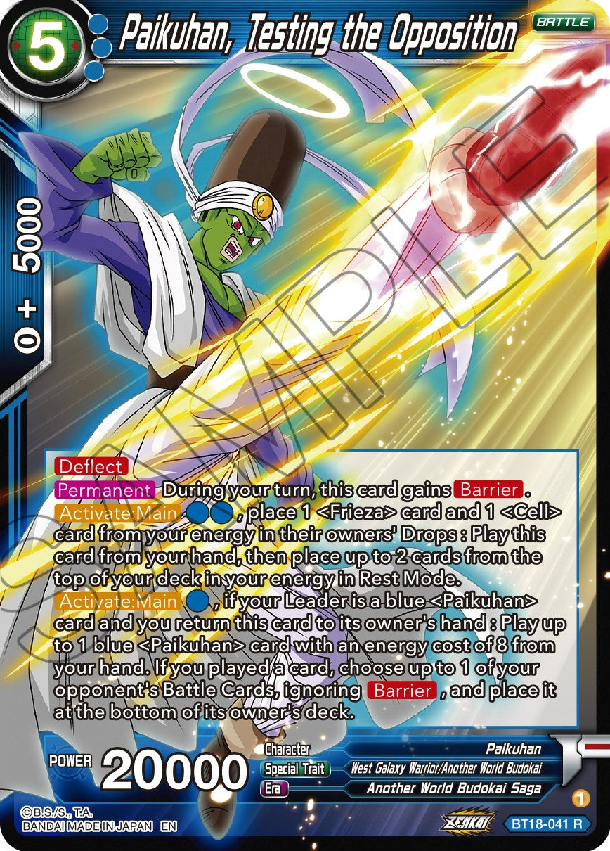 Paikuhan, Testing the Opposition (BT18-041) [Dawn of the Z-Legends] | Odin's Place