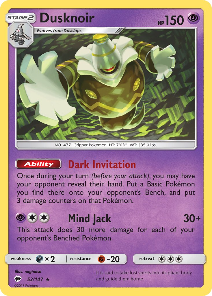 Dusknoir (53/147) (Theme Deck Exclusive) [Sun & Moon: Burning Shadows] | Odin's Place