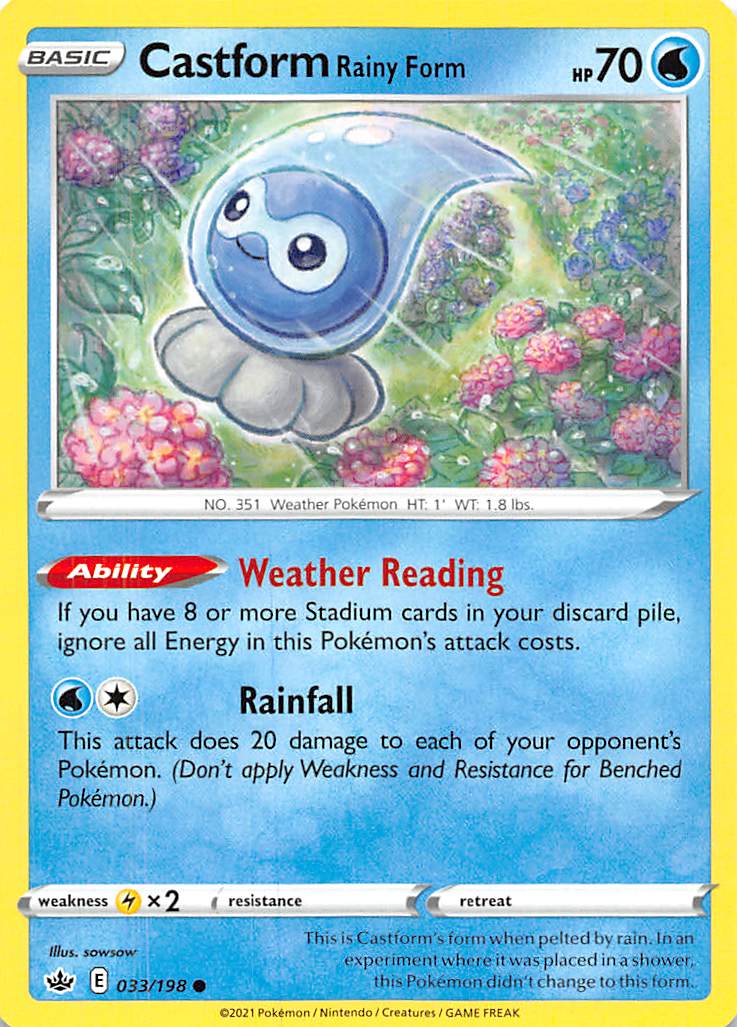 Castform Rainy Form (033/198) [Sword & Shield: Chilling Reign] | Odin's Place