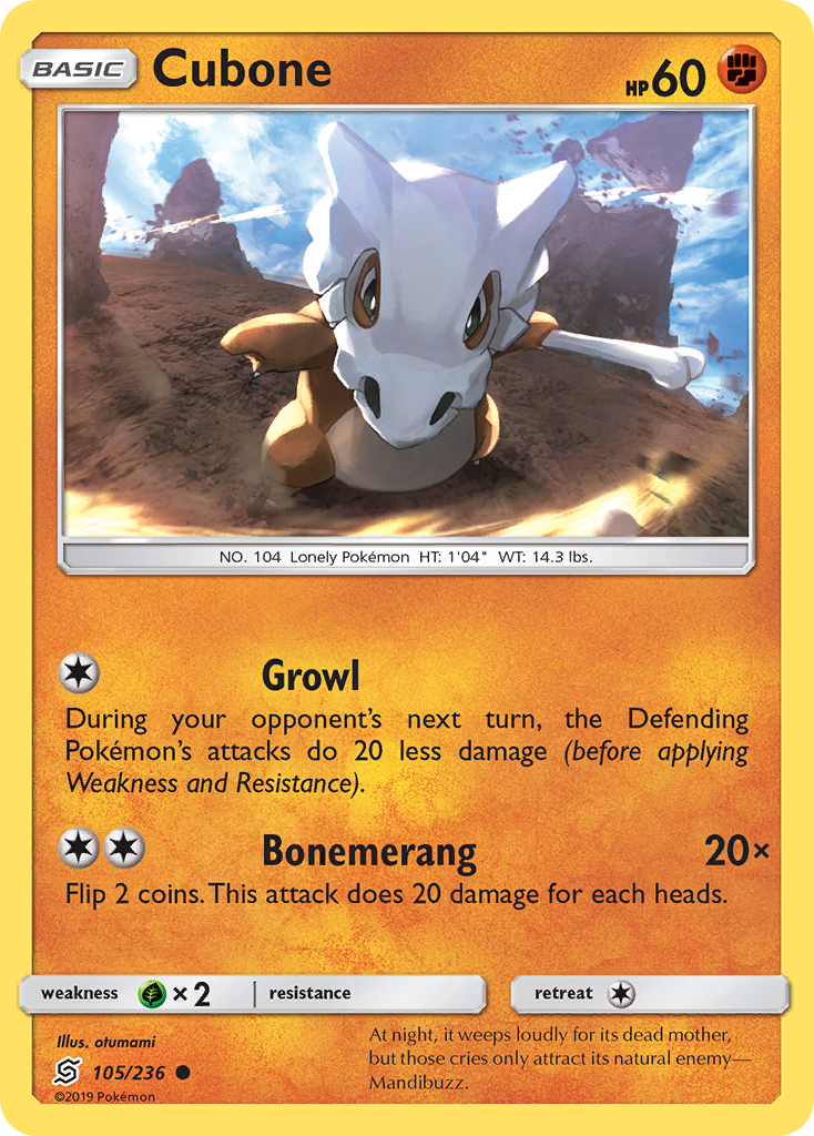 Cubone (105/236) [Sun & Moon: Unified Minds] | Odin's Place
