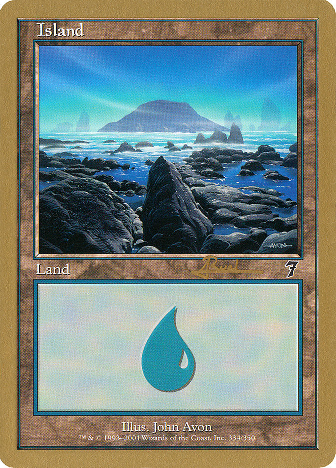 Island (ar334) (Antoine Ruel) [World Championship Decks 2001] | Odin's Place