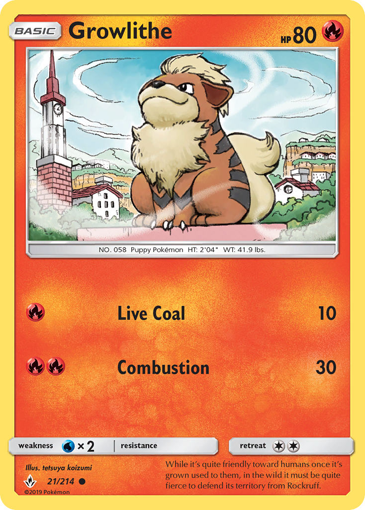 Growlithe (21/214) [Sun & Moon: Unbroken Bonds] | Odin's Place