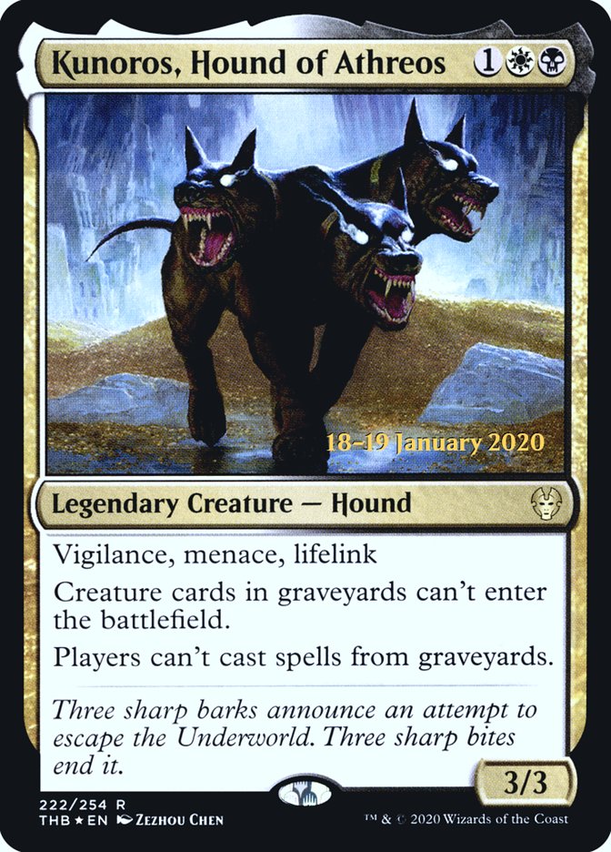 Kunoros, Hound of Athreos [Theros Beyond Death Prerelease Promos] | Odin's Place