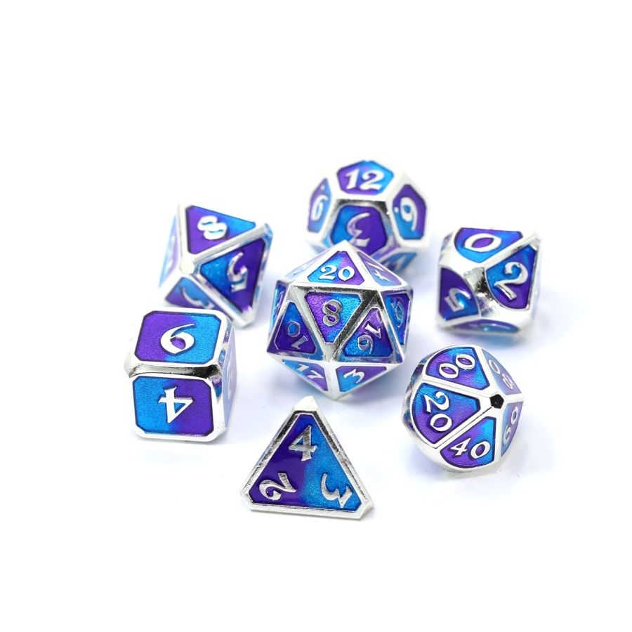 SPELLBINDER METAL 7CT POLY DICE SET - NIGHTFALL (PURPLE/BLUE) | Odin's Place