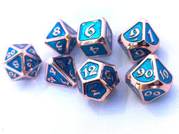 Die Hard Dice Mythica Copper Aquamarine Poly 7 Set | Odin's Place