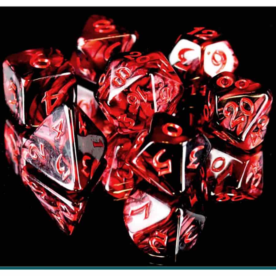 Die Hard Dice Elessia Kybr Inquisitor with Red Poly 7 Set | Odin's Place