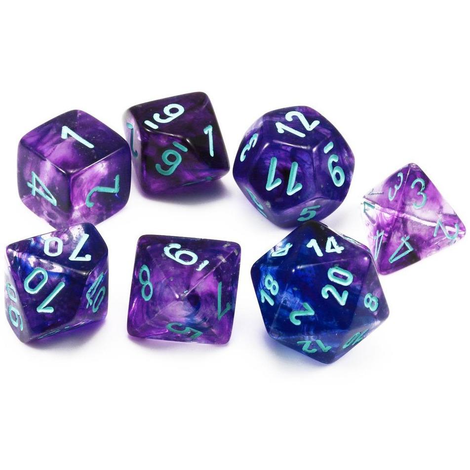 Chessex Lab Dice Nebula Nocturne with Blue | Odin's Place