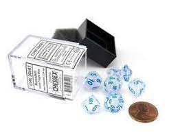 Chessex Borealis Mini Icicle With Light Blue Luminary Poly 7 Set | Odin's Place
