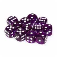 Chessex Translucent 16mm D6 Purple With White 12 ct | Odin's Place