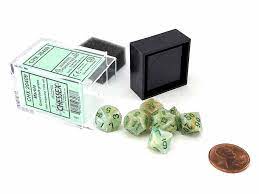 Chessex Marble Mini Green With Dark Green Poly 7 Set | Odin's Place