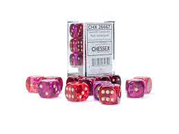 Gemini: 16mm d6 Translucent Red-Violet/gold Dice Block | Odin's Place