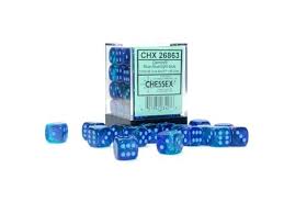 Gemini: 12mm d6 Blue-Blue/light blue Luminary Dice Block | Odin's Place