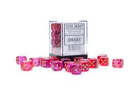 Gemini: 12mm d6 Translucent Red-Violet/gold Dice Block | Odin's Place