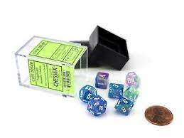 Chessex Festive Mini Water Lily with White Poly 7 Set | Odin's Place