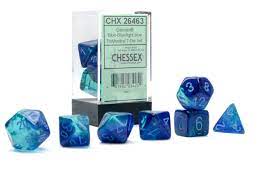 Gemini: Poly Blue-Blue/light blue Luminary 7-Die Set | Odin's Place