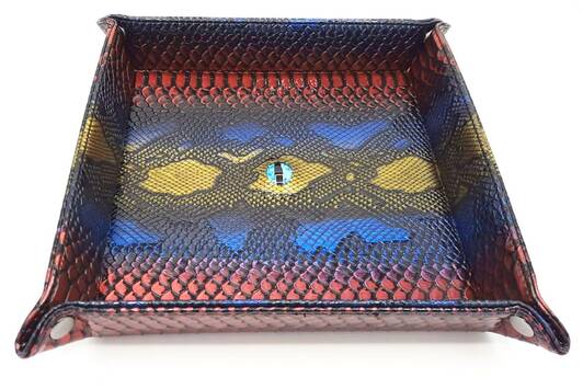 Old School Dice Dragon Eye Rolling Tray: Spectral Blue & Gold | Odin's Place