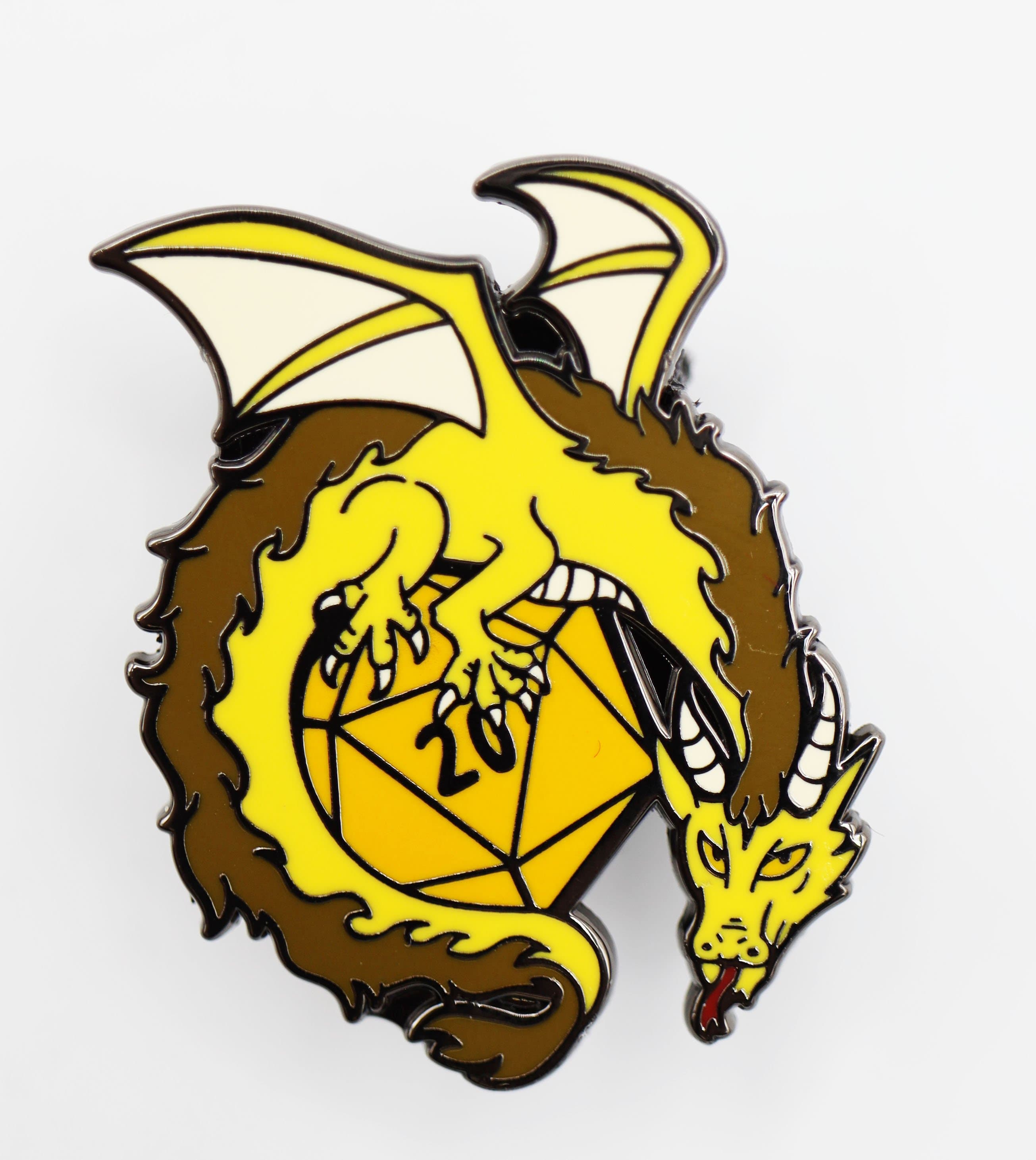 Foam Brain Pin: Gold Dice Dragons | Odin's Place