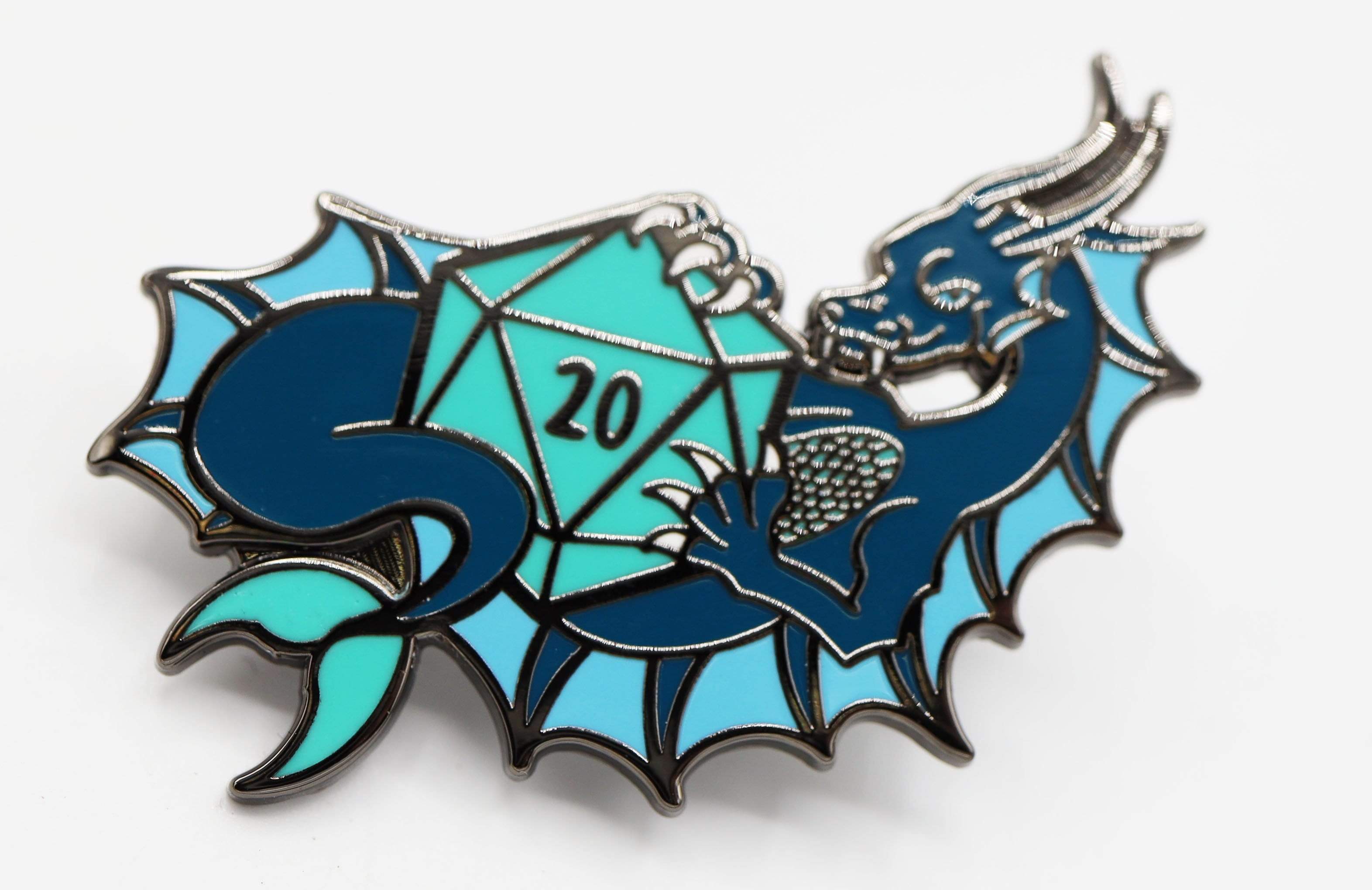 Foam Brain Pin: Water Dice Dragon | Odin's Place