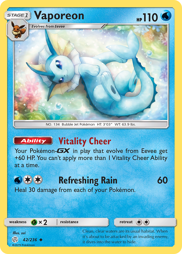 Vaporeon (42/236) [Sun & Moon: Cosmic Eclipse] | Odin's Place