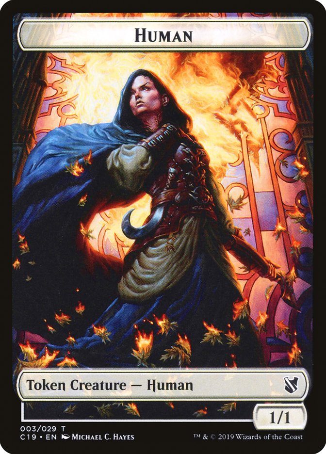 Spirit // Human Double-Sided Token [Commander 2019 Tokens] | Odin's Place