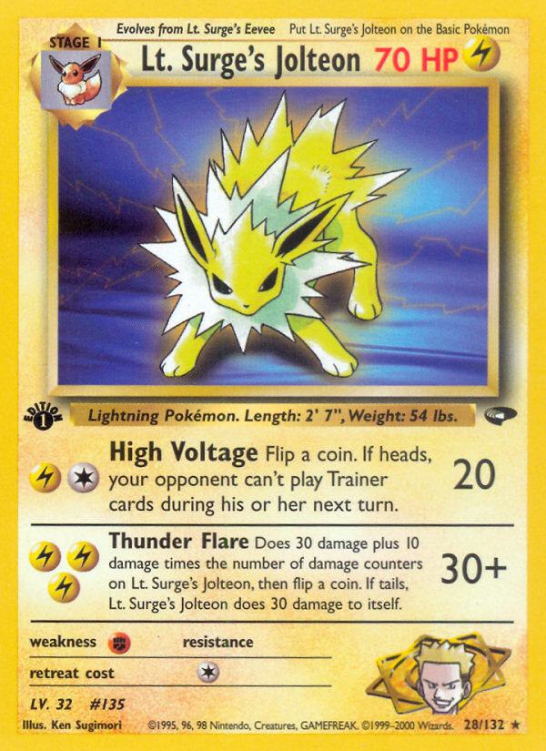 Lt. Surge's Jolteon (28/132) [Gym Challenge 1st Edition] | Odin's Place