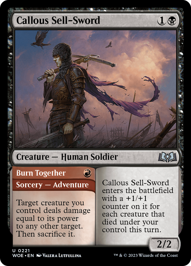 Callous Sell-Sword // Burn Together [Wilds of Eldraine] | Odin's Place
