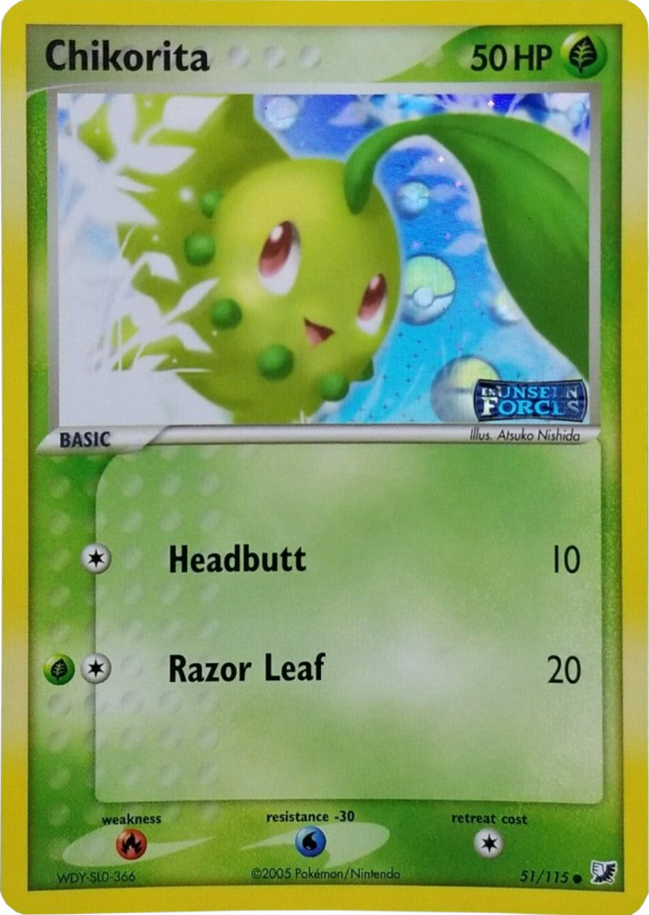 Chikorita (51/115) (Stamped) [EX: Unseen Forces] | Odin's Place