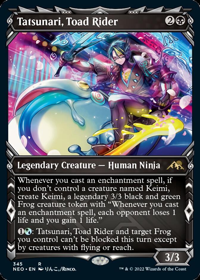 Tatsunari, Toad Rider (Showcase Ninja) [Kamigawa: Neon Dynasty] | Odin's Place