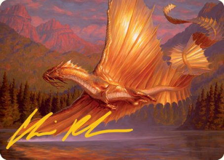 Adult Gold Dragon Art Card (Gold-Stamped Signature) [Dungeons & Dragons: Adventures in the Forgotten Realms Art Series] | Odin's Place