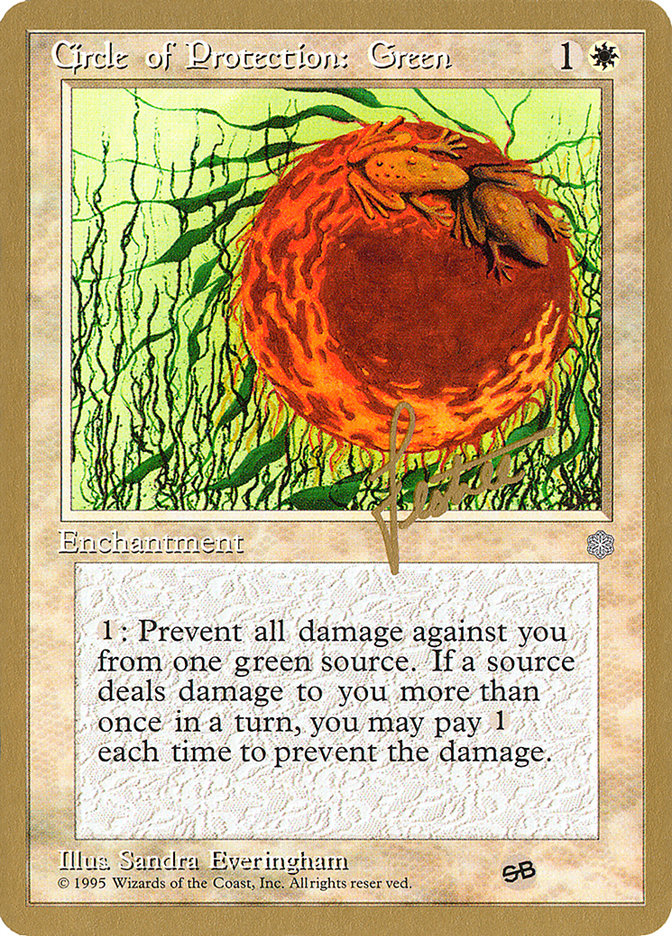 Circle of Protection: Green (Bertrand Lestree) (SB) (ICE) [Pro Tour Collector Set] | Odin's Place