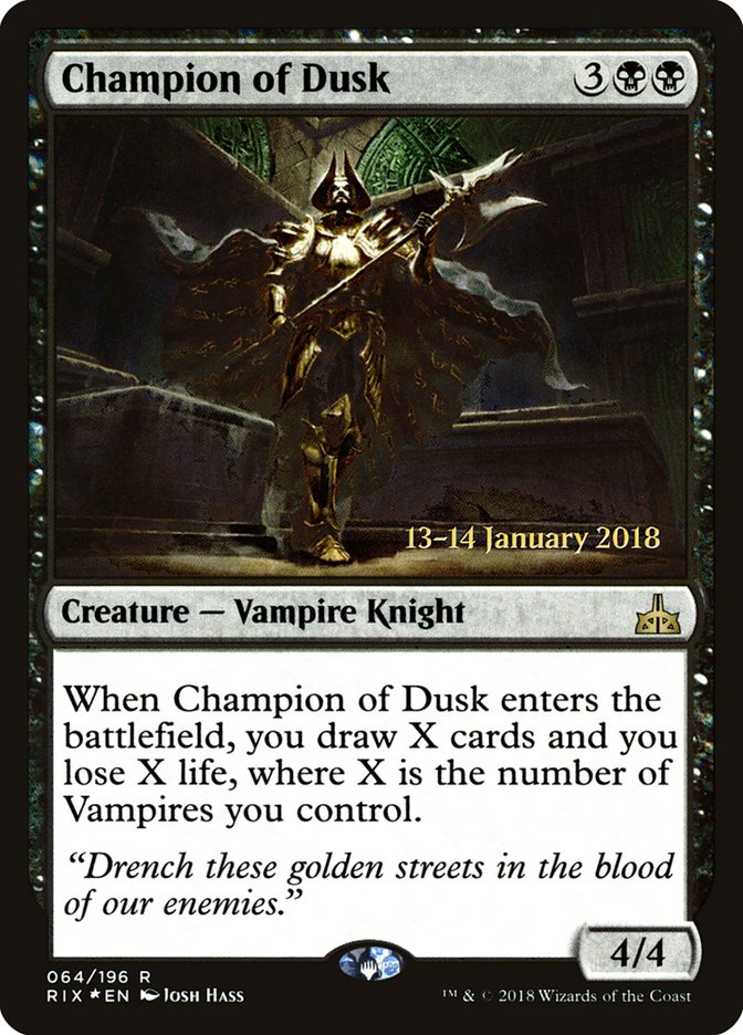 Champion of Dusk (64) [Rivals of Ixalan Prerelease Promos] | Odin's Place