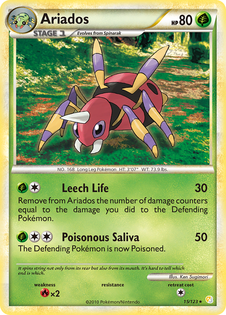 Ariados (15/123) [HeartGold & SoulSilver: Base Set] | Odin's Place