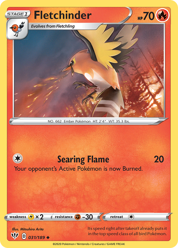 Fletchinder (031/189) [Sword & Shield: Darkness Ablaze] | Odin's Place