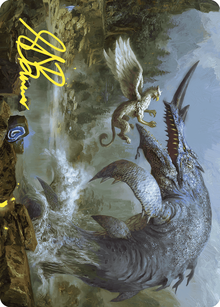 Horned Loch-Whale Art Card (Gold-Stamped Signature) [Wilds of Eldraine Art Series] | Odin's Place