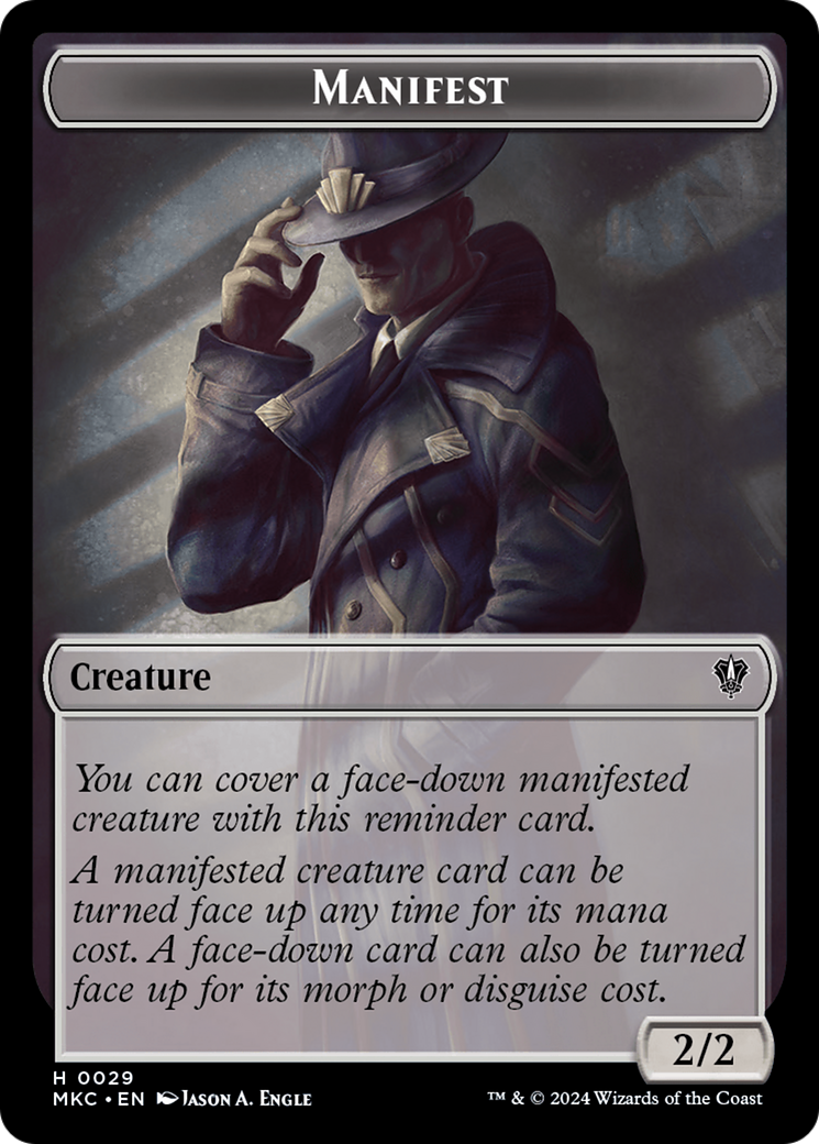 Saproling // Manifest Double-Sided Token [Murders at Karlov Manor Commander Tokens] | Odin's Place