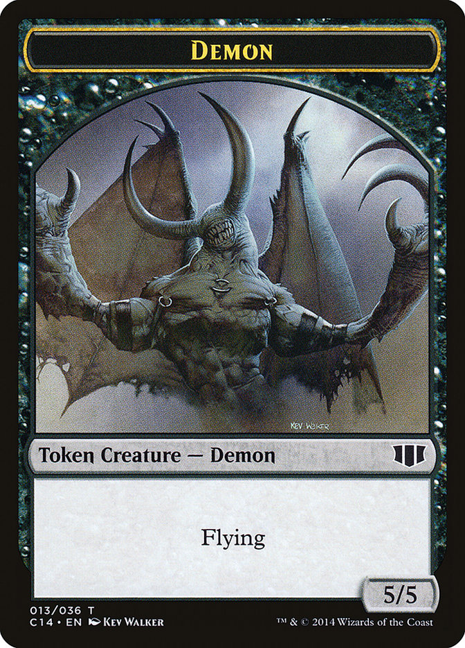 Demon (013/036) // Zombie (016/036) Double-Sided Token [Commander 2014 Tokens] | Odin's Place