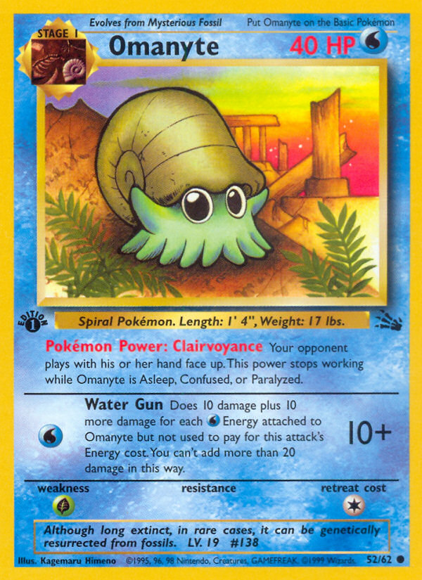 Omanyte (52/62) [Fossil 1st Edition] | Odin's Place