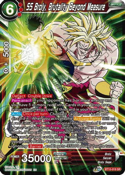 SS Broly, Brutality Beyond Measure (BT15-019) [Saiyan Showdown] | Odin's Place