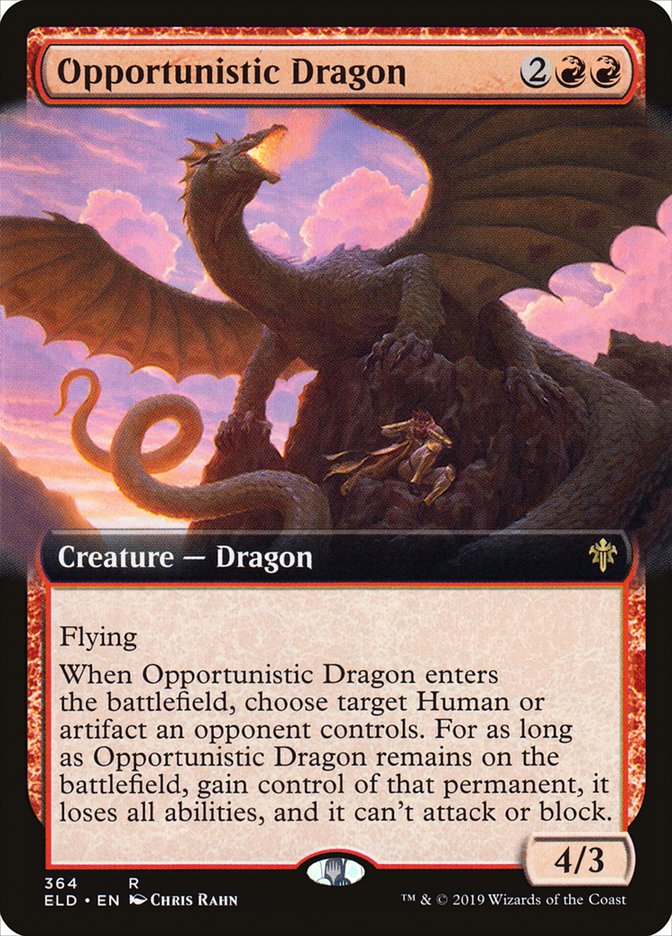 Opportunistic Dragon (Extended Art) [Throne of Eldraine] | Odin's Place