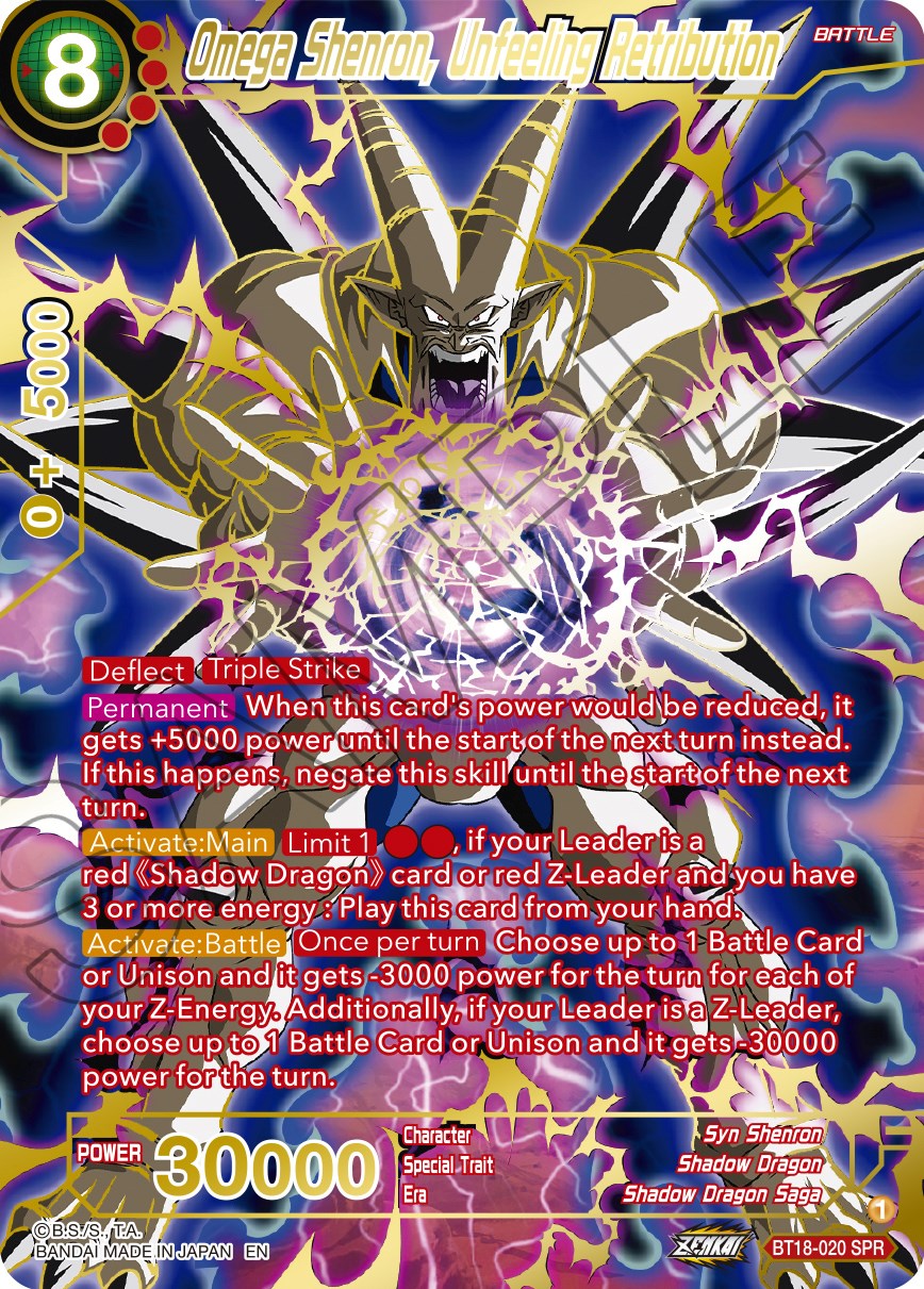 Omega Shenron, Unfeeling Retribution (SPR) (BT18-020) [Dawn of the Z-Legends] | Odin's Place