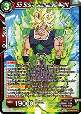 SS Broly, Unchained Might (Uncommon) (BT13-025) [Supreme Rivalry] | Odin's Place