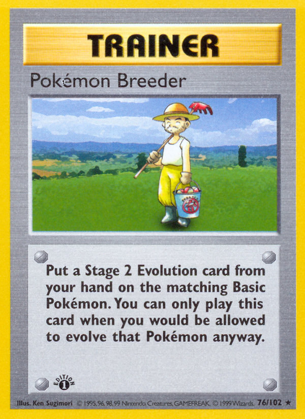 Pokemon Breeder (76/102) (Shadowless) [Base Set 1st Edition] | Odin's Place