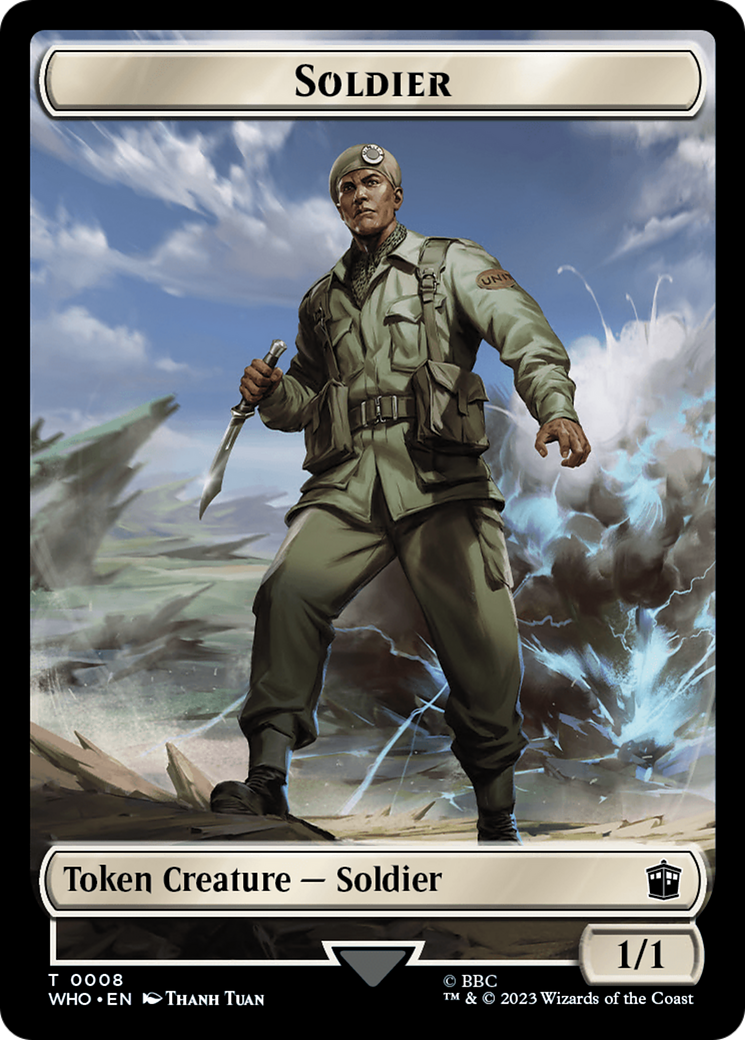Soldier // Dinosaur Double-Sided Token [Doctor Who Tokens] | Odin's Place