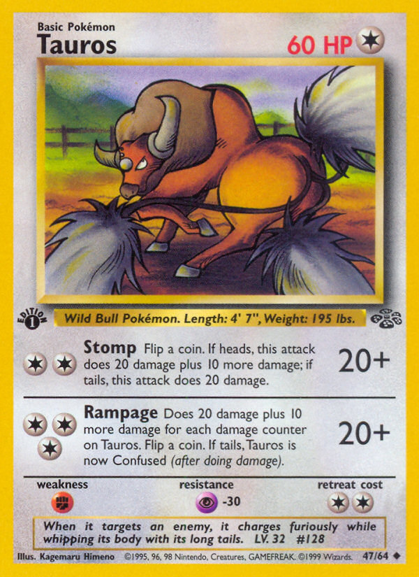 Tauros (47/64) [Jungle 1st Edition] | Odin's Place